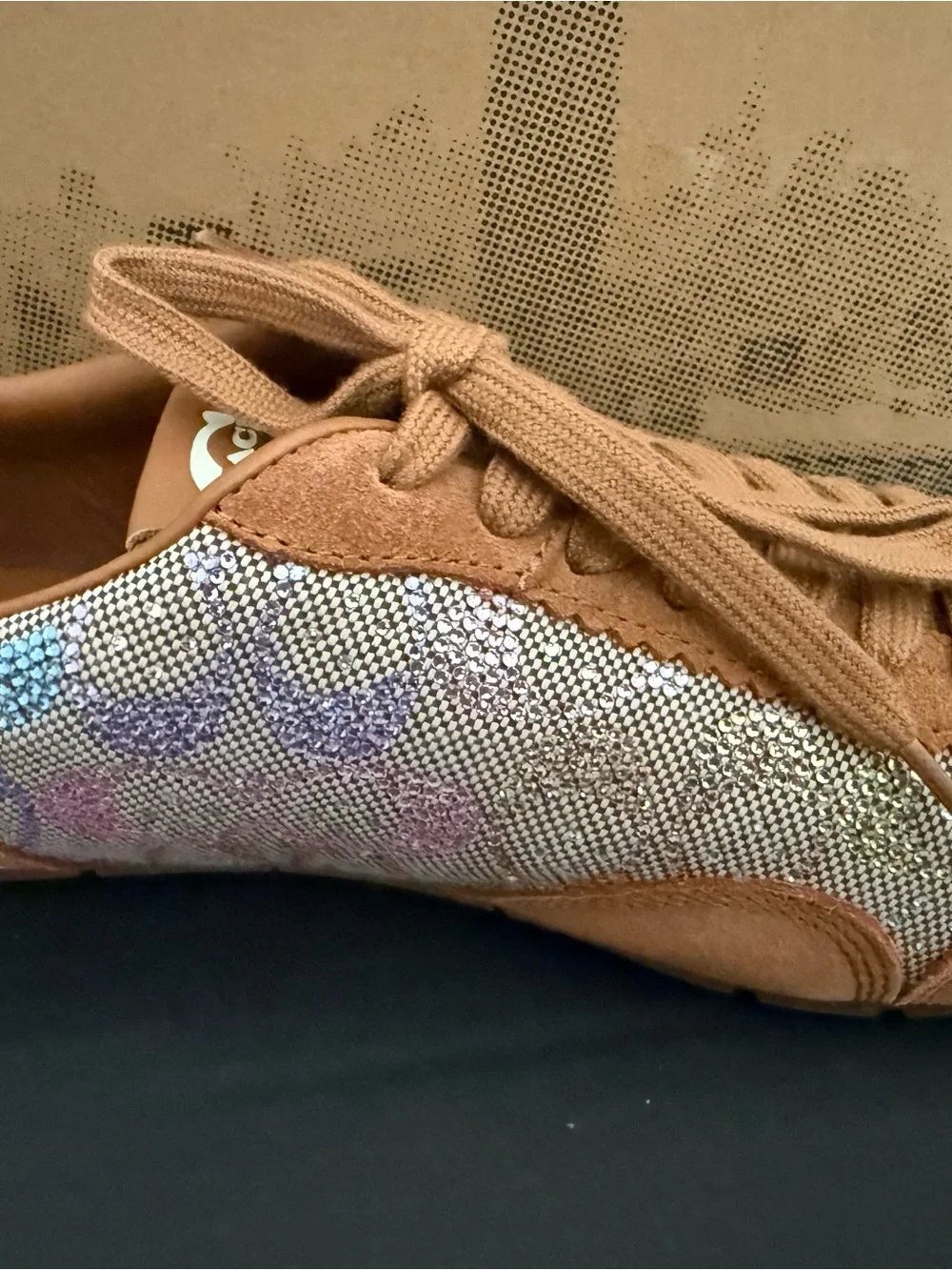 Coach Suede Sneaker with Iridescent Crystal Paneling Size 10 NEW